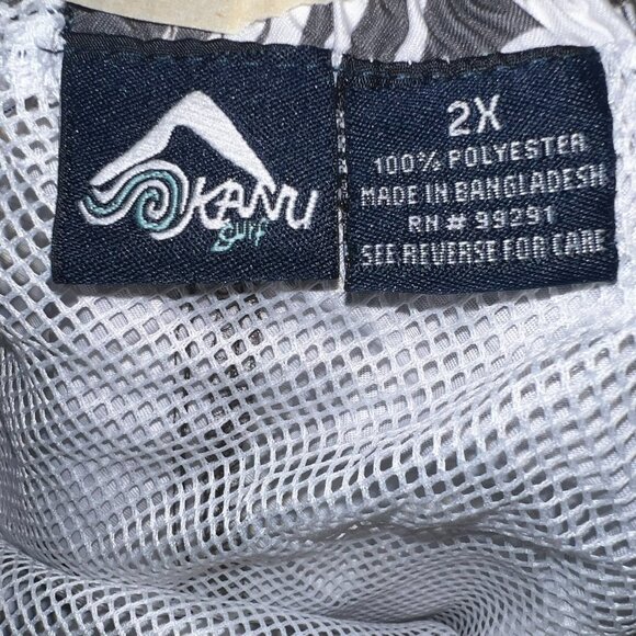 Kanu Surf Men’s Swim Trunks 2X Black White Floral Hawaiian Board Shorts Pockets - Picture 4 of 4